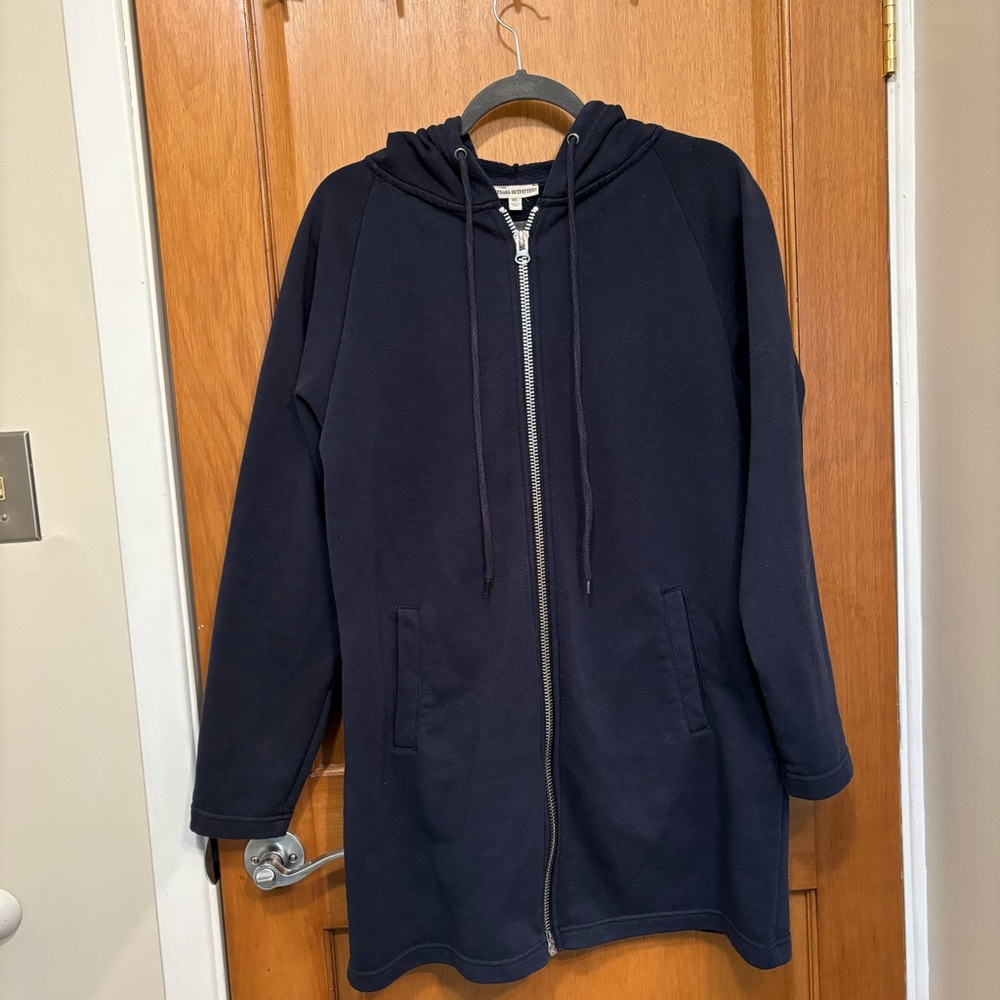 Three-quarter length sweatshirt jacket